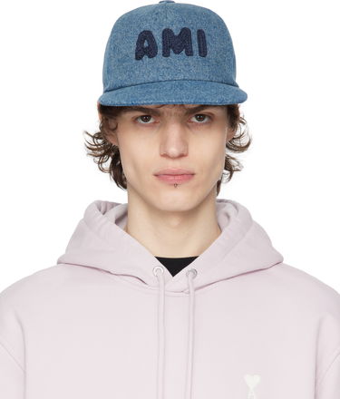 Шапка с козирка AMI AMI Paris Cotton Patch Trucker Cap Синьо | UCP028.DE0046, 0