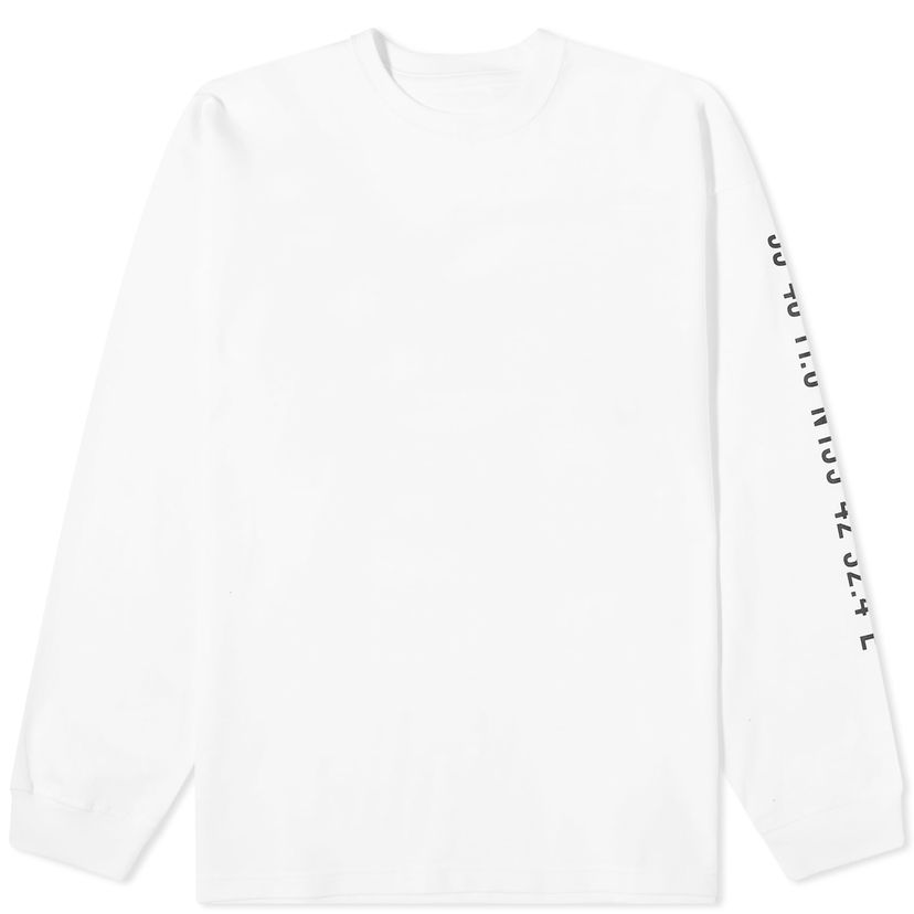 Тениска WTAPS Long Sleeve 12 Printed T-Shirt Бяло | 232ATDT-CSM12-WH