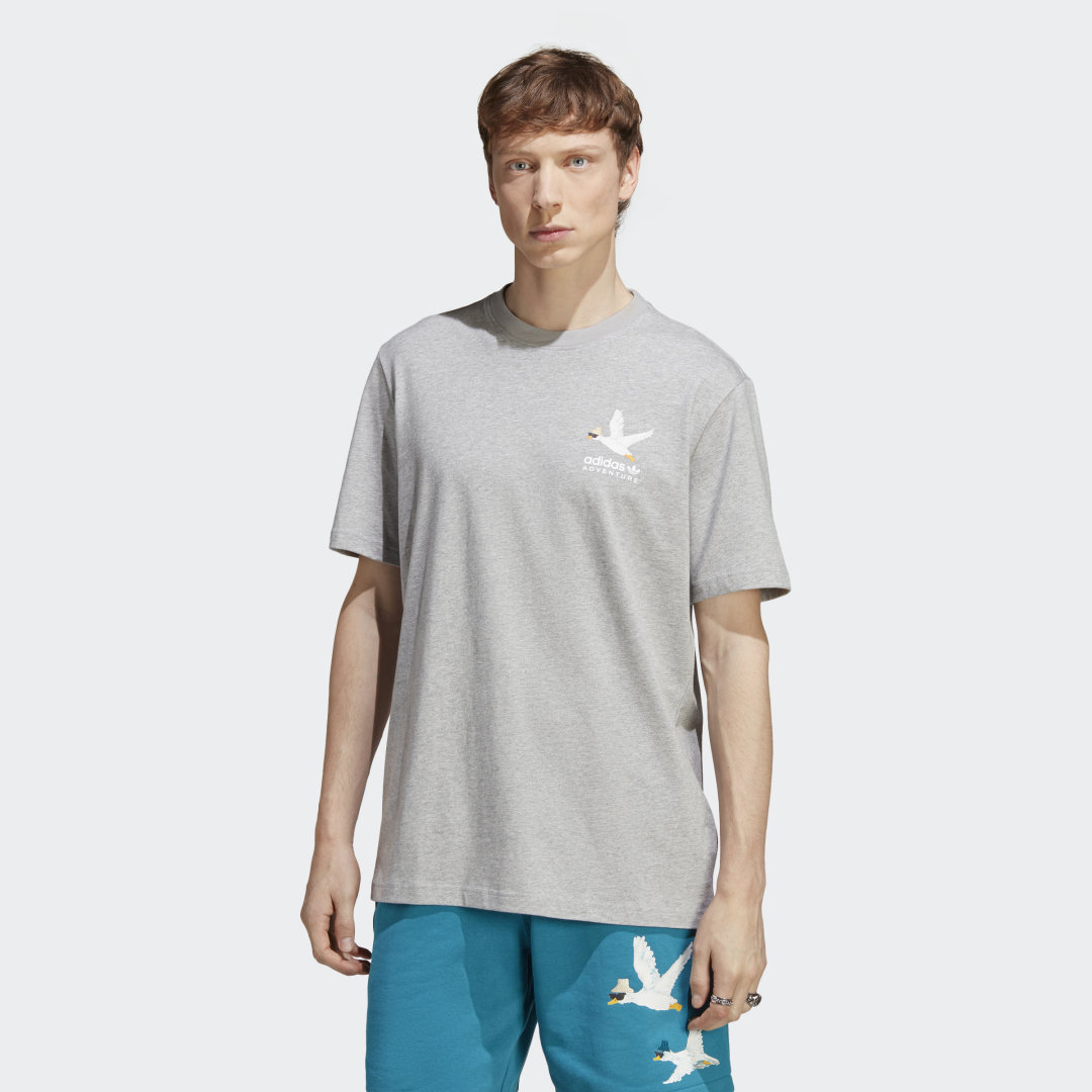 Тениска adidas Performance Tee Adventure Graphic Duckies Сиво | HZ1147, 0