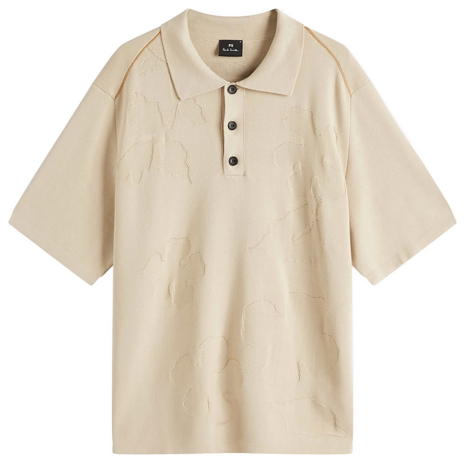 Поло тениска Paul Smith Paul Smith Flower Knit Polo Shirt, Size Large Бежово | M2R-330Z-P22367-03, 0