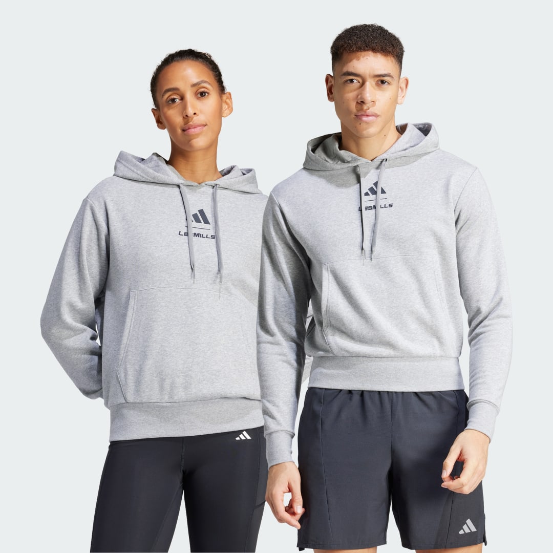 Суитчър adidas Performance Les Mills Graphic Hoodie Сиво | IX7980, 0