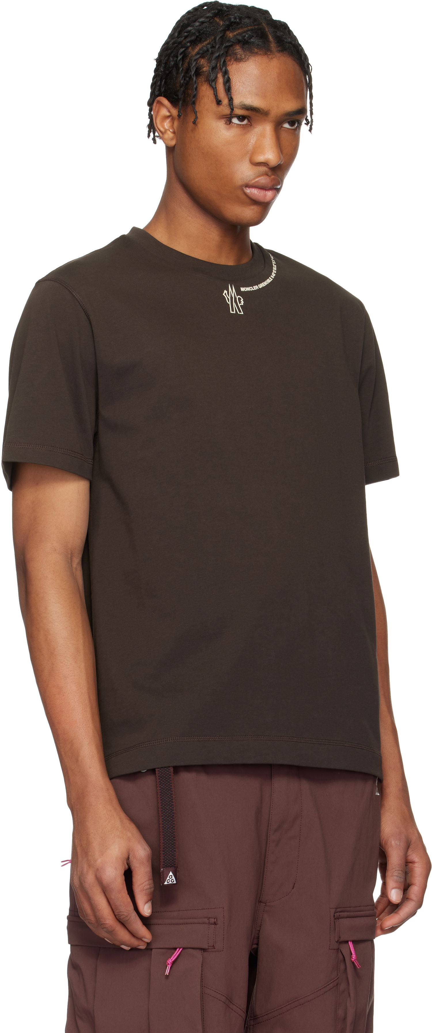 Тениска Moncler Moncler Grenoble Logo Cotton T-Shirt Кафяво | K10978C0000783927, 1