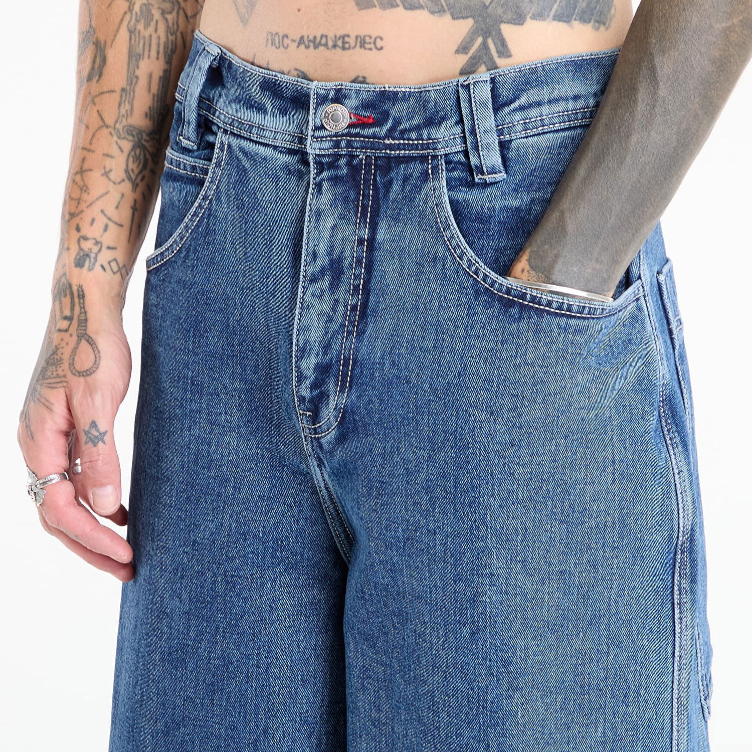 Дънки RIPNDIP RIPNDIP Ace Ultra Wide Leg Pants Синьо | RNDFALL25110, 1