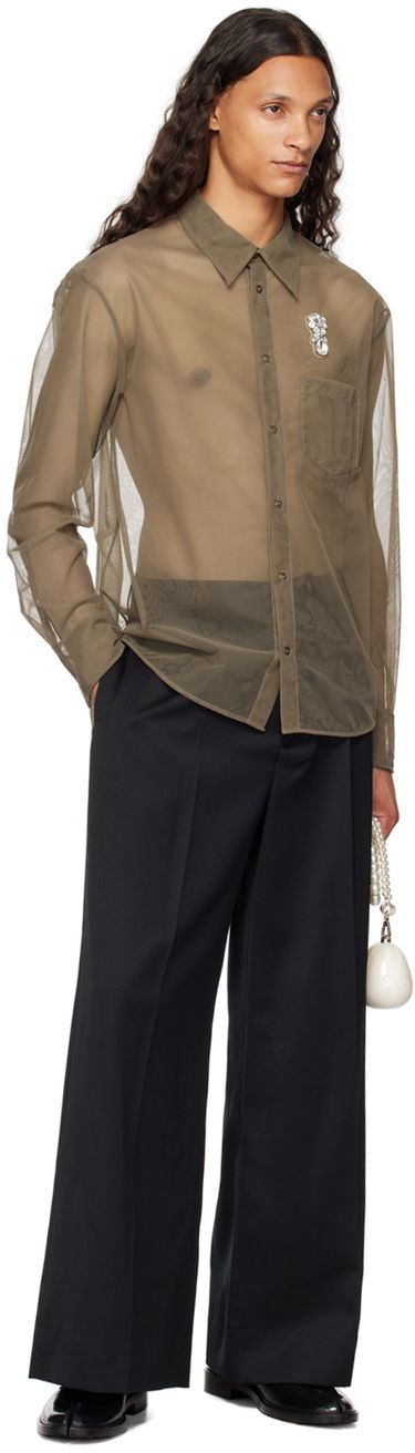 Риза Simone Rocha Simone Rocha Sheer Embellished Shirt Зелено | 5289TB 0069, 3