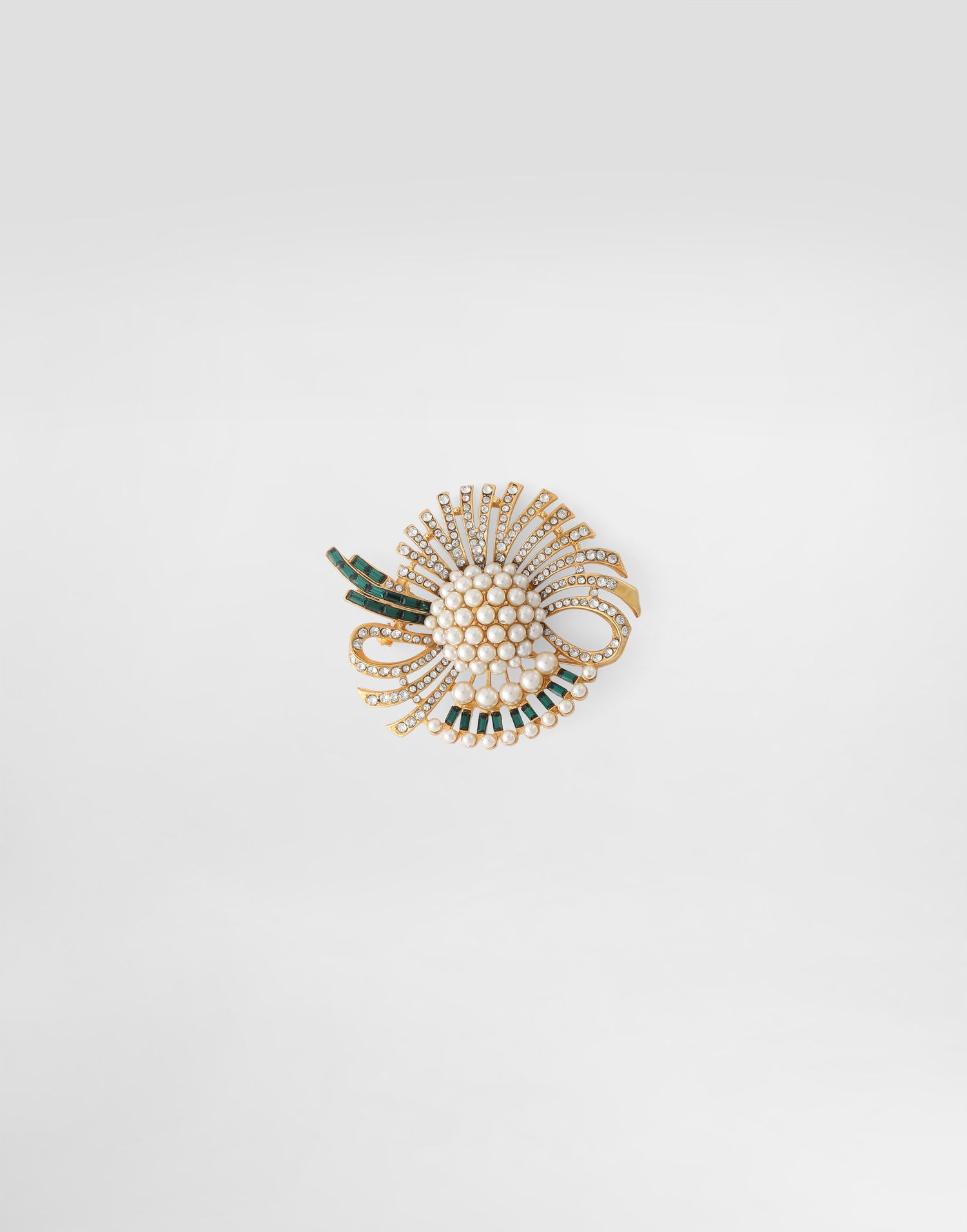 Значка Dolce & Gabbana Dolce & Gabbana Sicilian Gentlemen Pearl & Crystal Brooch Металик | WPR5S4W1111ZOO00, 0