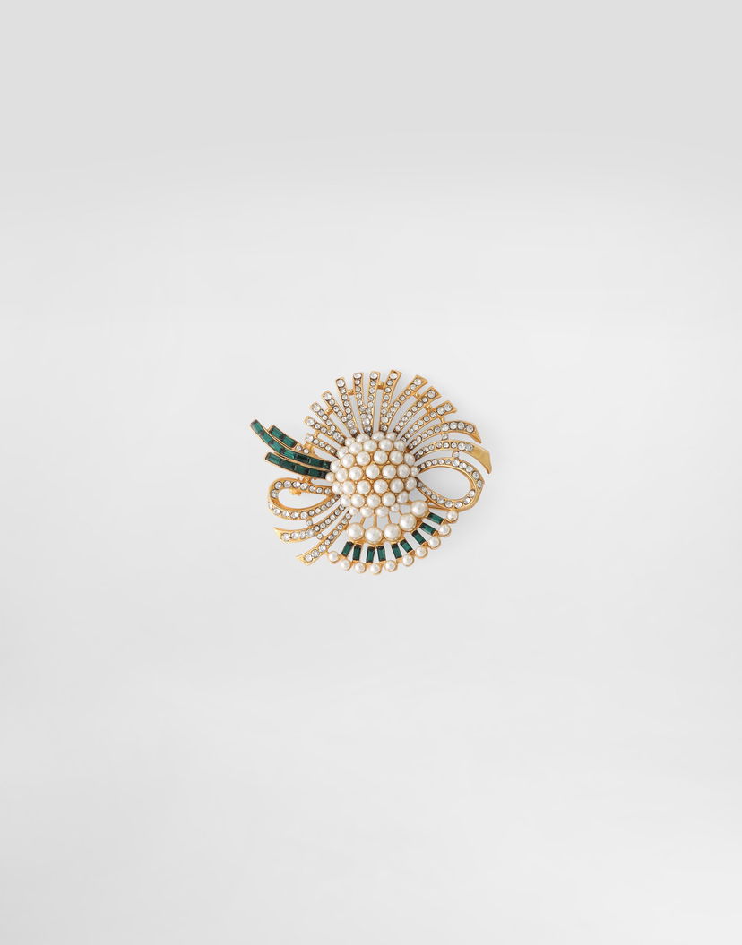 Значка Dolce & Gabbana Dolce & Gabbana Sicilian Gentlemen Pearl & Crystal Brooch Металик | WPR5S4W1111ZOO00