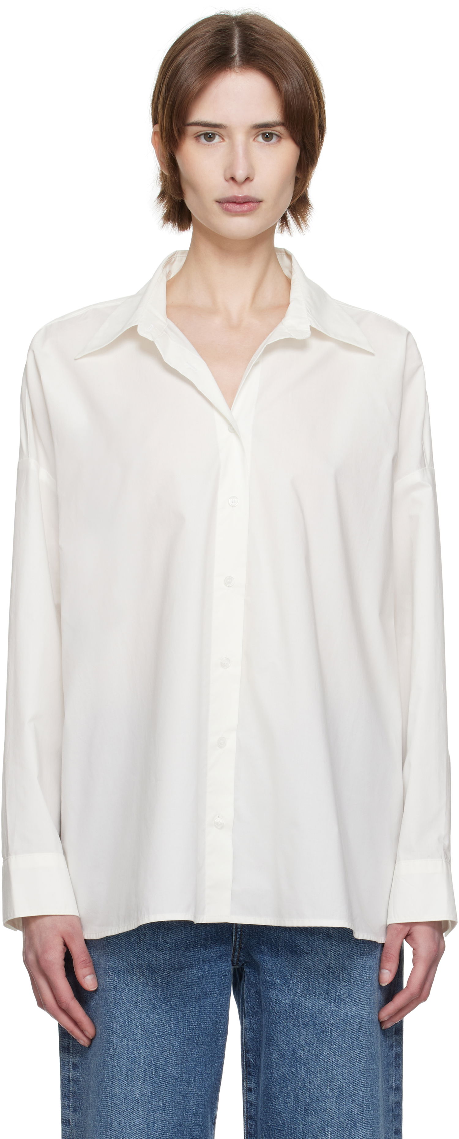 Риза AGOLDE AGOLDE Roux Relaxed-Fit Shirt Бяло | A7354-1769, 0