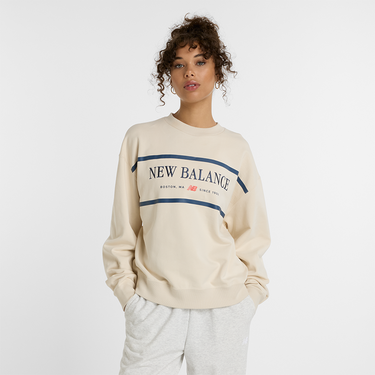 Пуловер New Balance Crewneck Sweatshirt WT51923 Бежово | NBWT51923LIN, 0