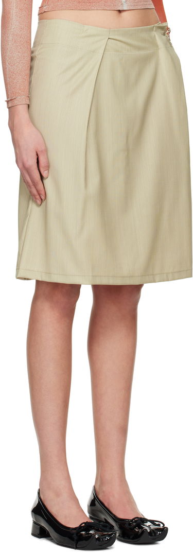 Пола Serapis Serapis Jewel Rudder Midi Skirt Бежово | SS25_RS_1, 1