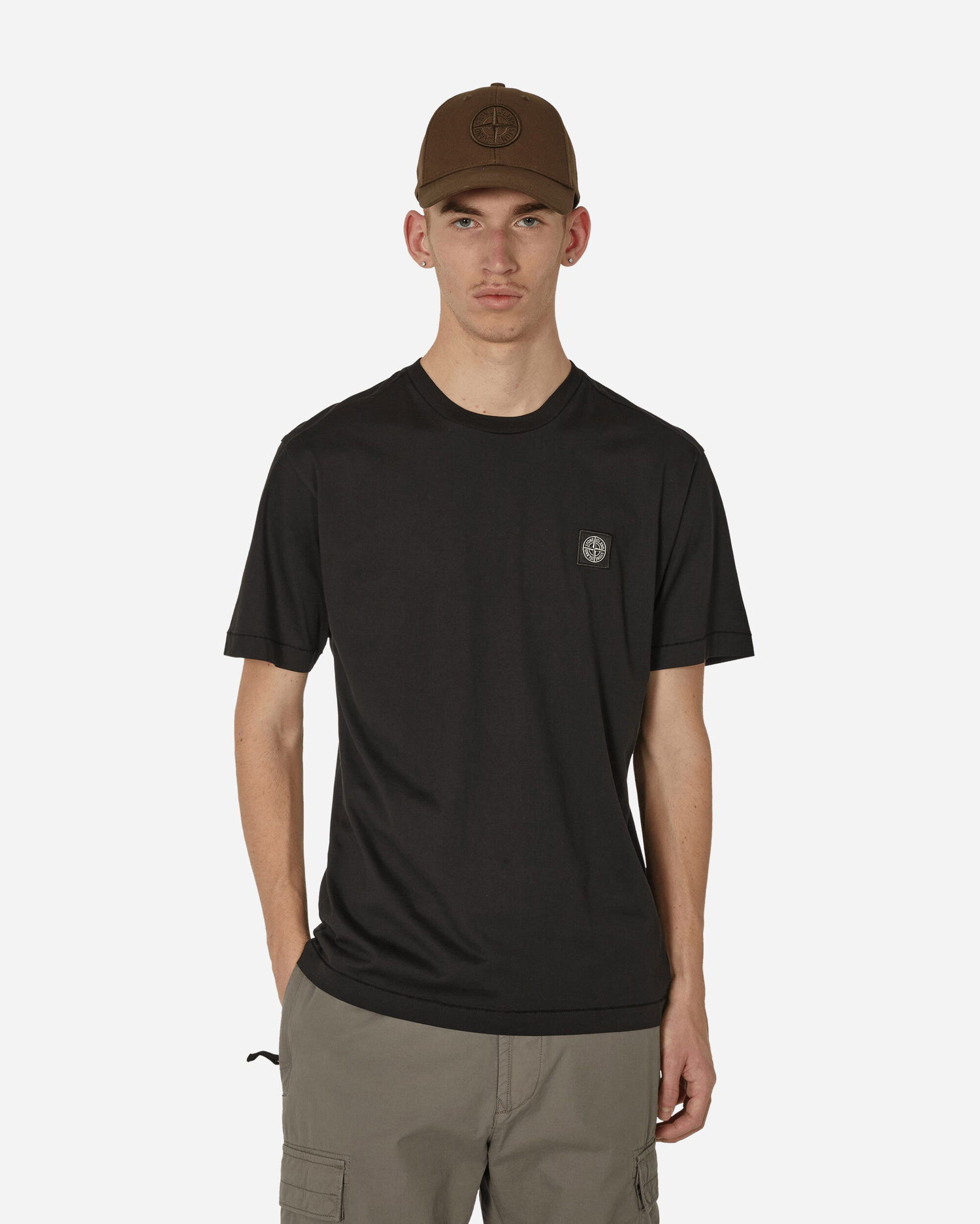 Тениска Stone Island Garment Dyed Logo T-Shirt Черно | 801524113 A0029, 1