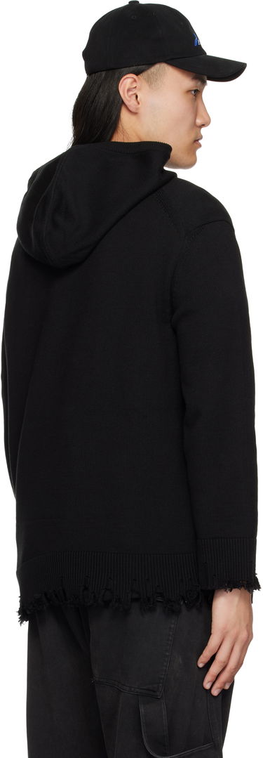 Суитчър We11done We11done Grunge Monster Pony Knit Hoodie Черно | WD-KT0-25-659-U-BK, 2