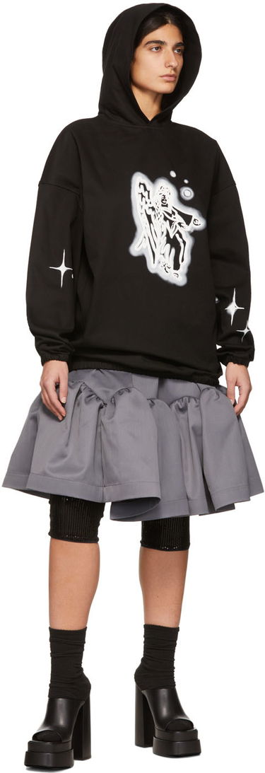 Суитчър We11done We11done Cotton Angel Graphic Hoodie Черно | WD-BL1-22-130-U-BK, 3