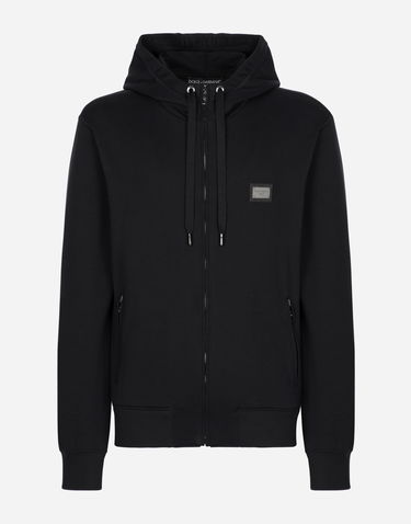 Суитчър Dolce & Gabbana Cotton Jersey Zip-up Hoodie Черно | G9ABITG7F2GB0665, 0