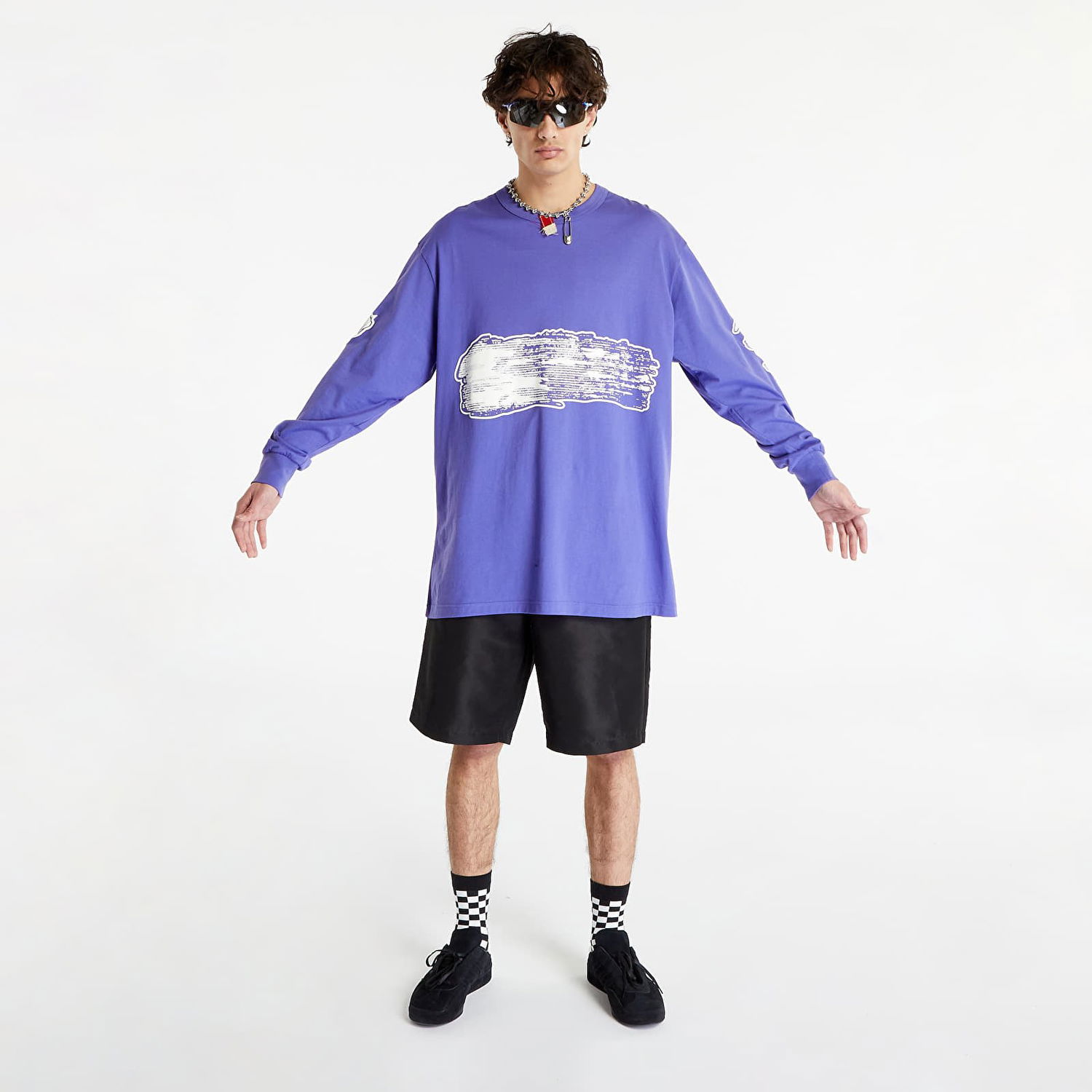Тениска Y-3 Graphic Logo Long Sleeve Tee Лилаво | IA3113, 0