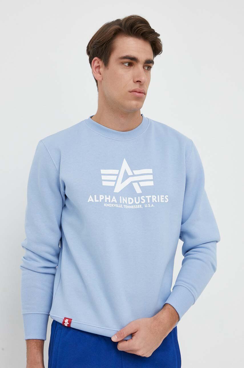 Суитчър Alpha Industries Logo Crewneck Sweat Синьо | 178302.513, 0