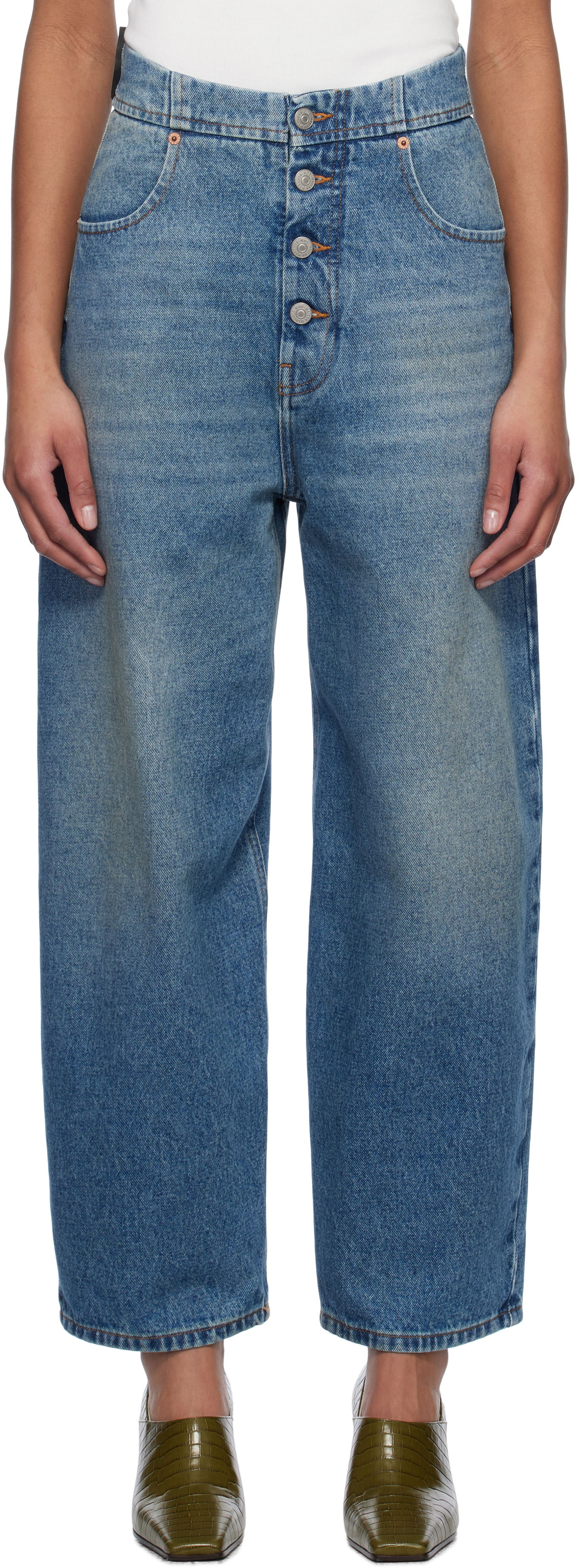 Дънки Maison Margiela MM6 Maison Margiela Button Jeans Синьо | S52LA0235 M30018, 0