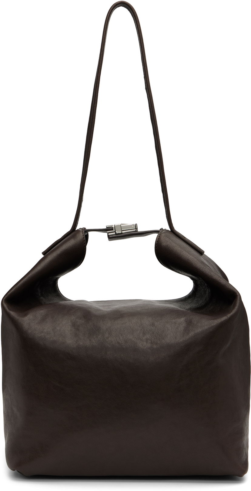 Дамска чанта BY FAR BY FAR Maxi Bea Creased Leather Bag Кафяво | MWBSB054LL034BR054PL