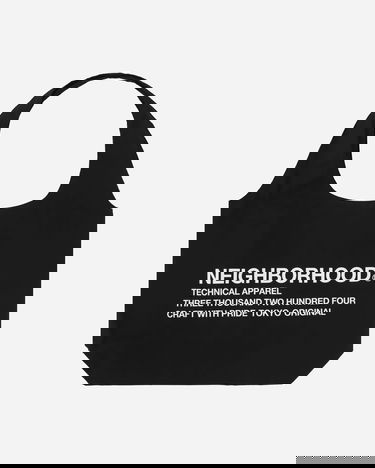 Голяма пазарска чанта Neighborhood Neighborhood Logo Tote Bag Черно | 251MYNH-CG01 BK, 0