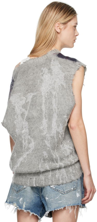 Пуловер R13 R13 Oversized Argyle Vest Сиво | R13WY244-Y058B, 2