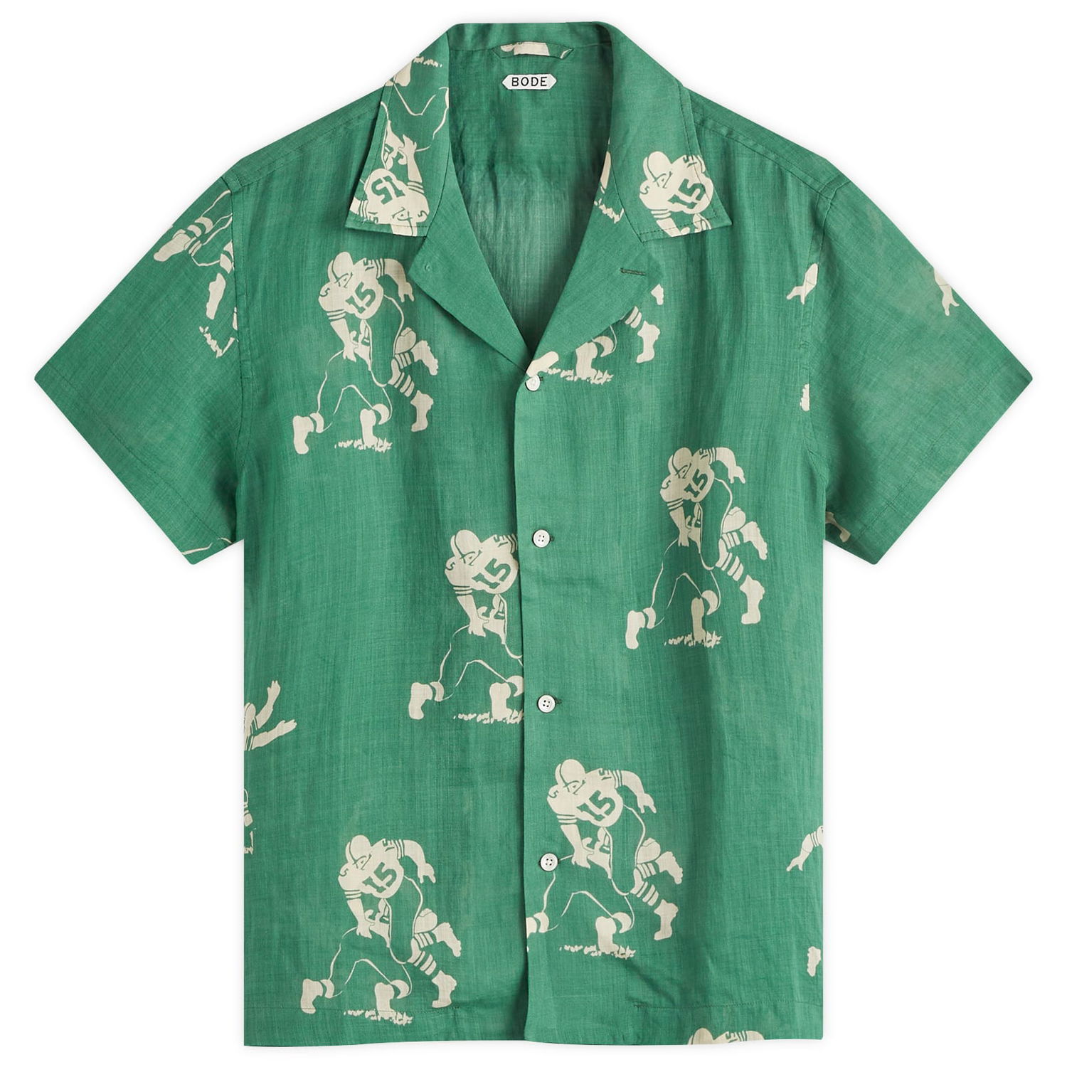 Риза Bode Football Silhouette Vacation Shirt Green Зелено | MRF24SH028-GCM, 0