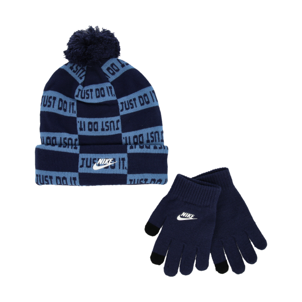 Ръкавици Nike Apex All Over Print Beanie and Gloves Set Тъмно синьо | 9A3095-U90, 0