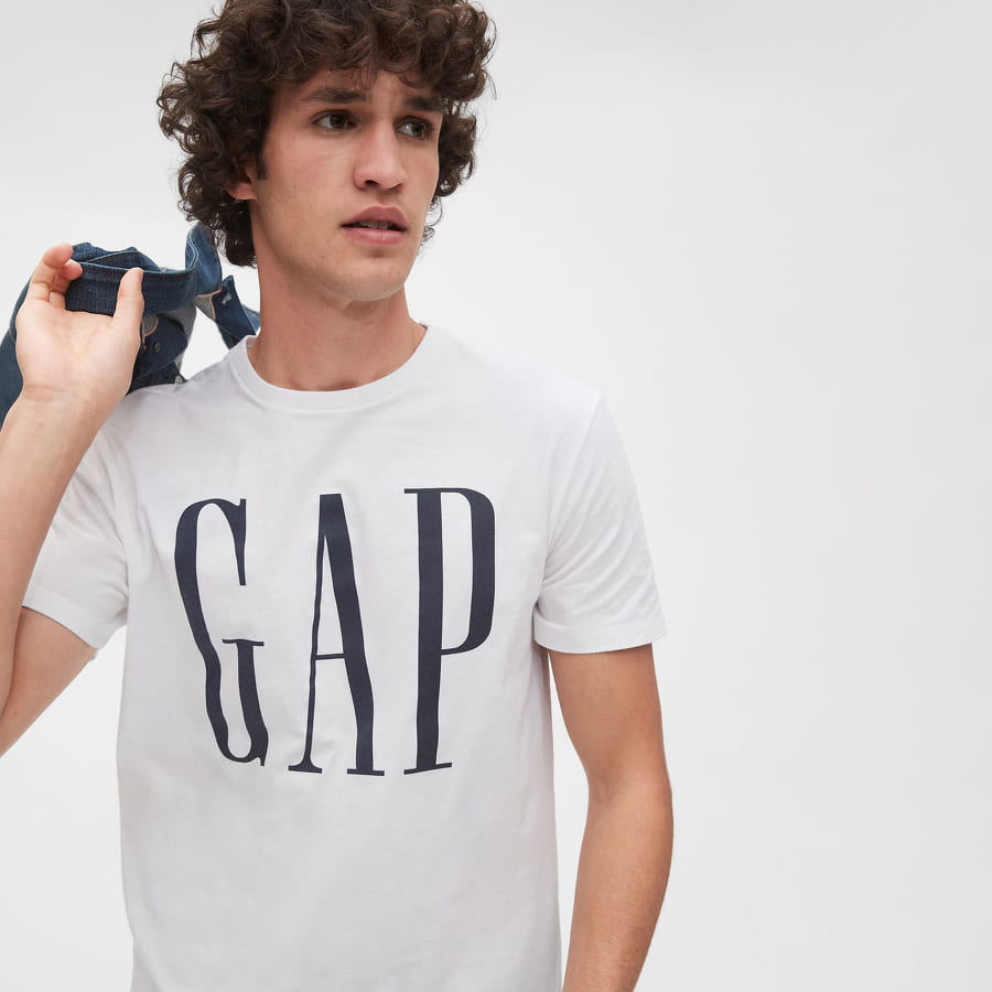 Тениска GAP Corp Logo Tee Бяло | 499950-03, 0