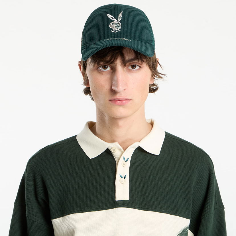 Шапка с козирка Footshop Playboy x FTSHP Corduroy Trucker Green Зелено | FTSHP_534
