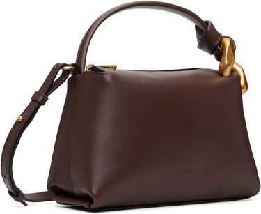 Чанта през рамо JW Anderson JW Anderson The JWA Small Corner Leather Shoulder Bag with Sculptural Link Handle Кафяво | HB0758-LA0232, 4