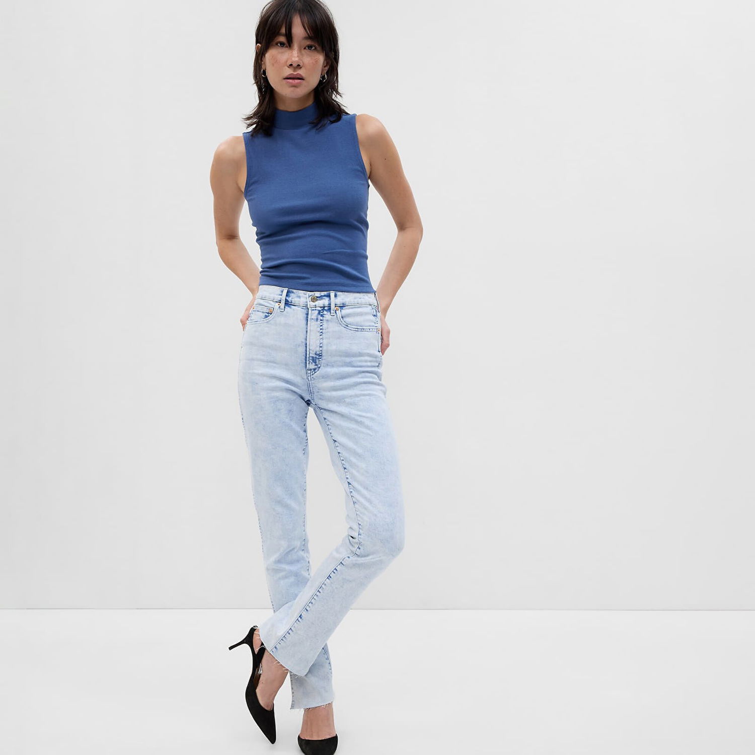 Дънки GAP Denim Pants Vintage Slim - High Rise Light Indigo Синьо | 571006-00, 0