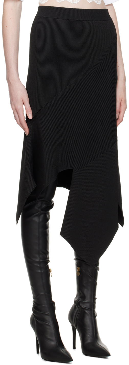 Пола Stella McCartney Stella McCartney Asymmetric Midi Knit Skirt Черно | 6K05093S2419, 1