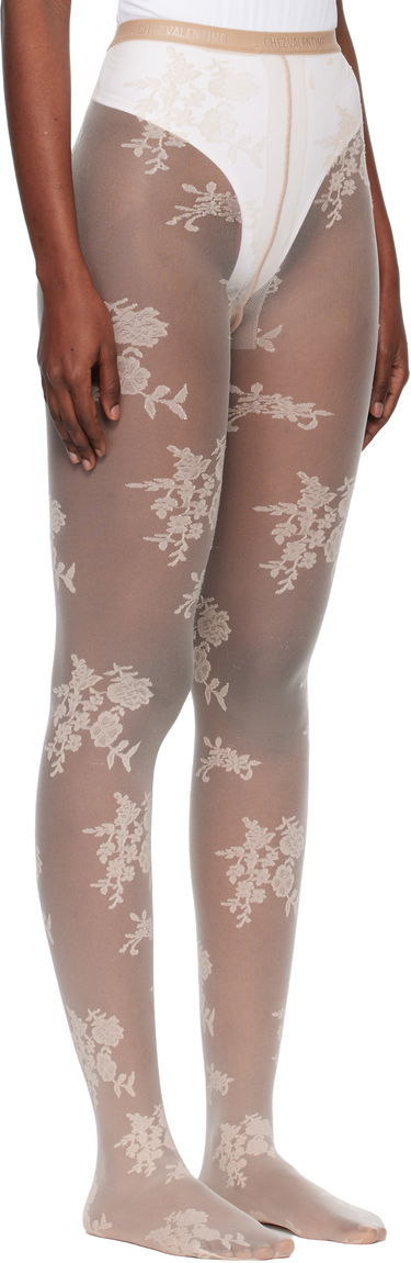Чорапи Valentino Sheer Floral Lace Lycra Tights Бежово | 7B0KI04Y9LV, 1