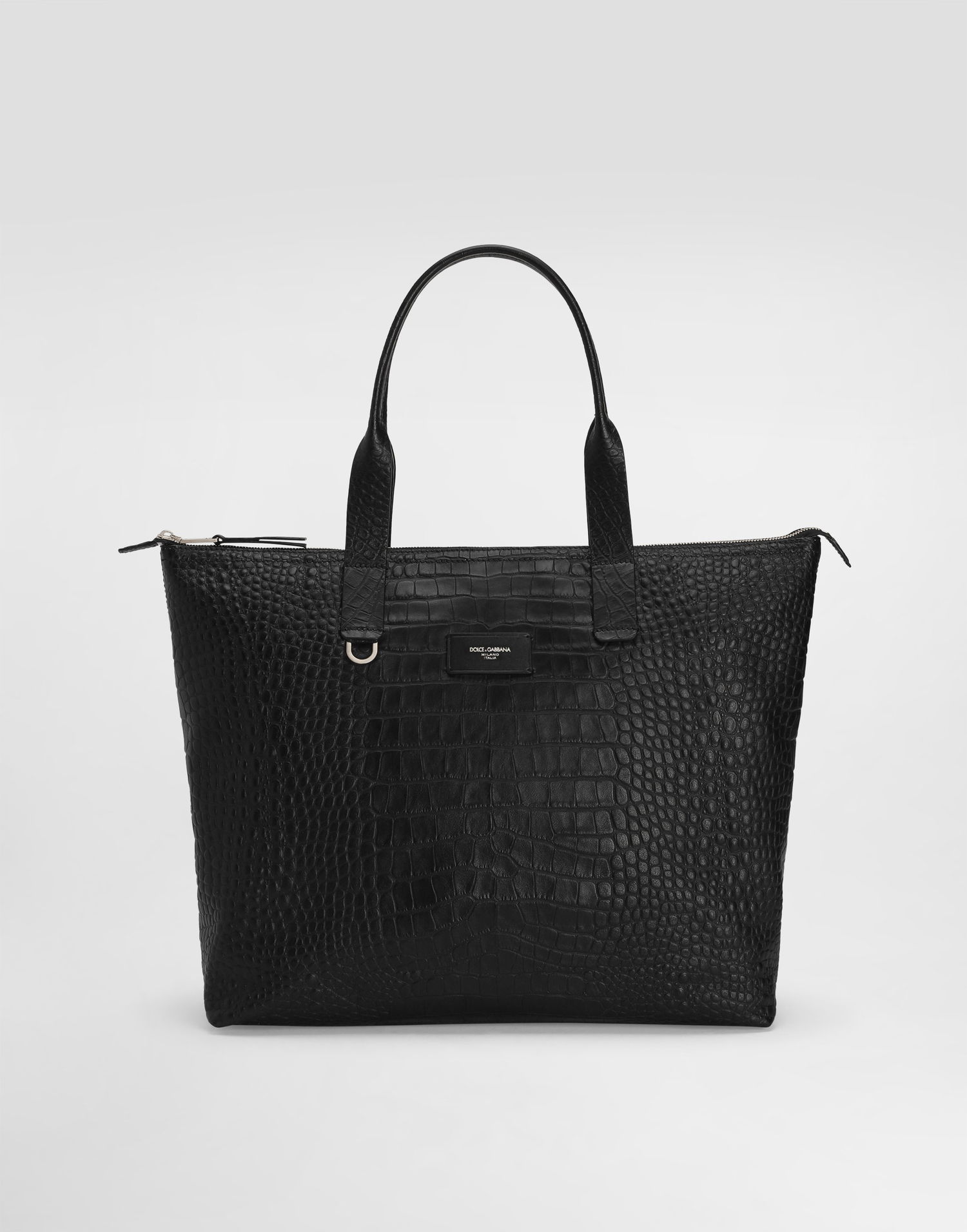 Голяма пазарска чанта Dolce & Gabbana Dolce & Gabbana Crocodile-print Calfskin Shopper Bag Черно | BM2375AS42280999, 0