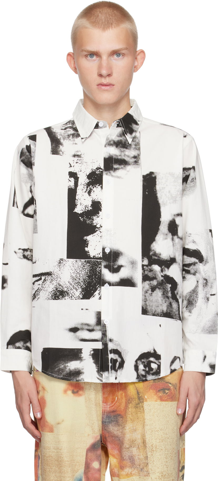 Риза KidSuper Collage Faces Shirt Бяло | AW24-LTP-14