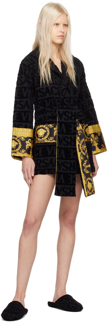 Кецове и обувки Versace Barocco Textile Slippers Черно | ZSLB00008_1A08851_1E880, 4