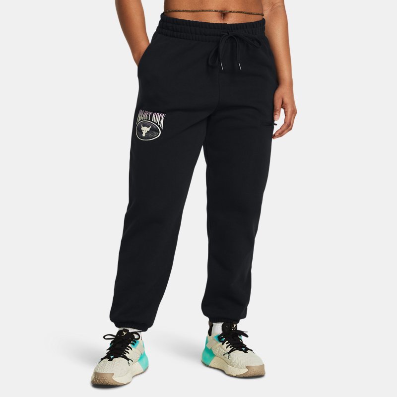 Панталони и дънки Under Armour Project Rock Heavyweight Hose aus French-Terry für Damen Schwarz / Violett Ace / Schwarz Черно | 1383305-001