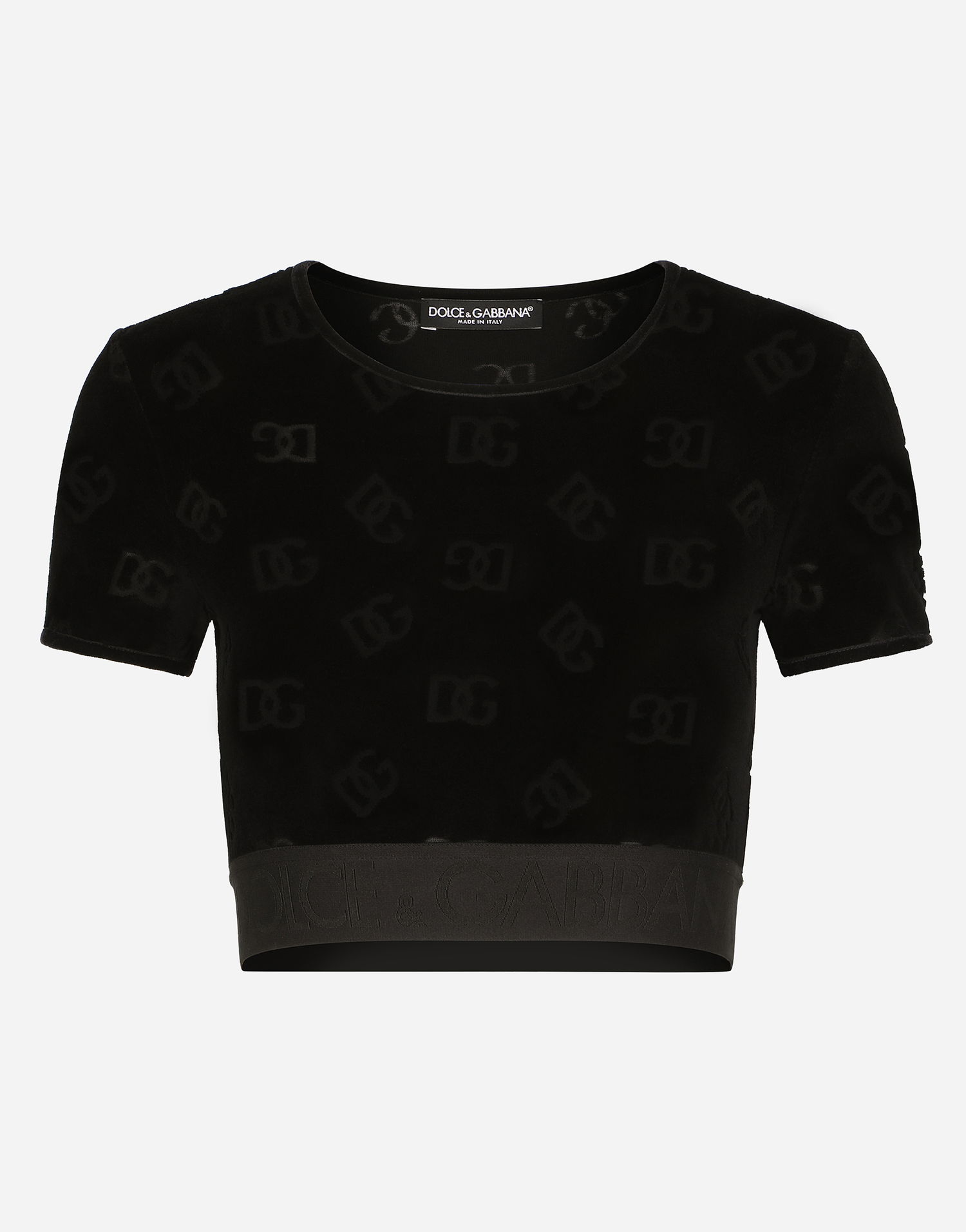 Съкратен топ Dolce & Gabbana T-shirt M/corta Giro Черно | F8S63TFJ7DLN0000, 0