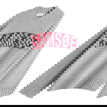 Пуловер Samsoe Samsoe Samsøe Samsøe Sakeiku Logo Knit Jumper Сиво | F25300175-CLR000337, 1
