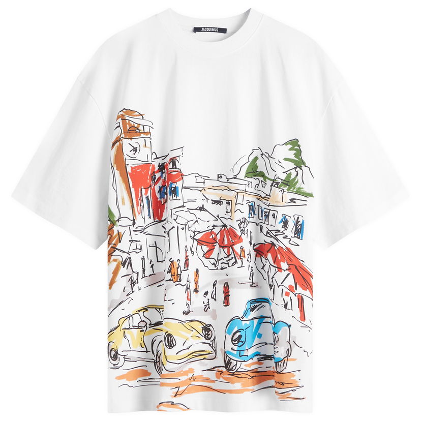 Тениска Jacquemus Men's Largo Printed T-Shirt in White, Size Small | END. Clothing Бяло | 24H246JS272-2102-1HI