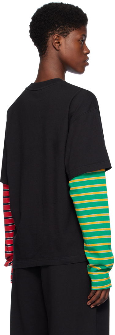 Тениска We11done We11done Layered Graphic Long Sleeve T-Shirt Черно | WD-TT0-24-877-U-MX, 2