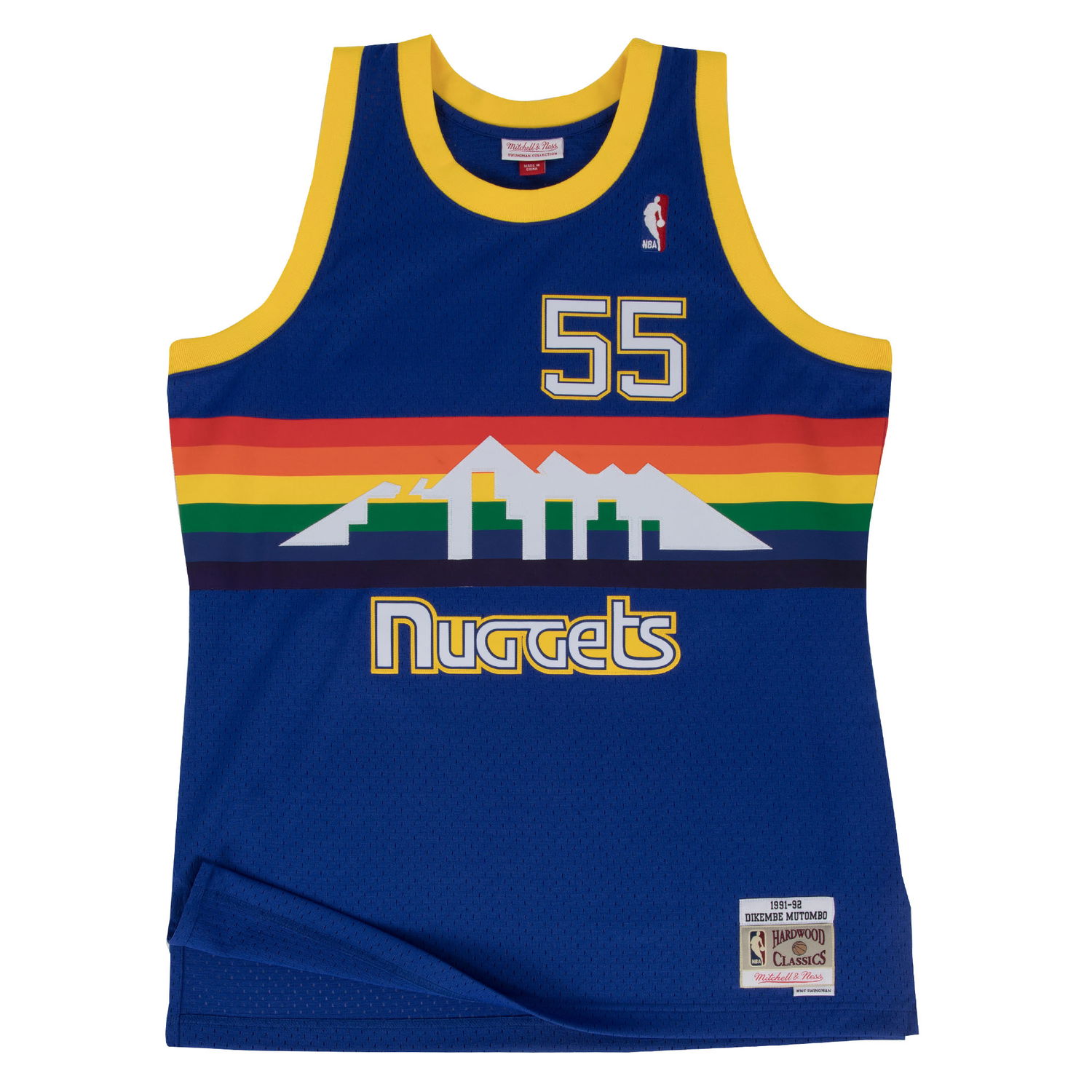 Фланелка Mitchell & Ness NBA Swingman Jersey Denver Nuggets Dikembe Mutombo Тъмно синьо | SMJYGS18159-DNUROYA91DMO, 0