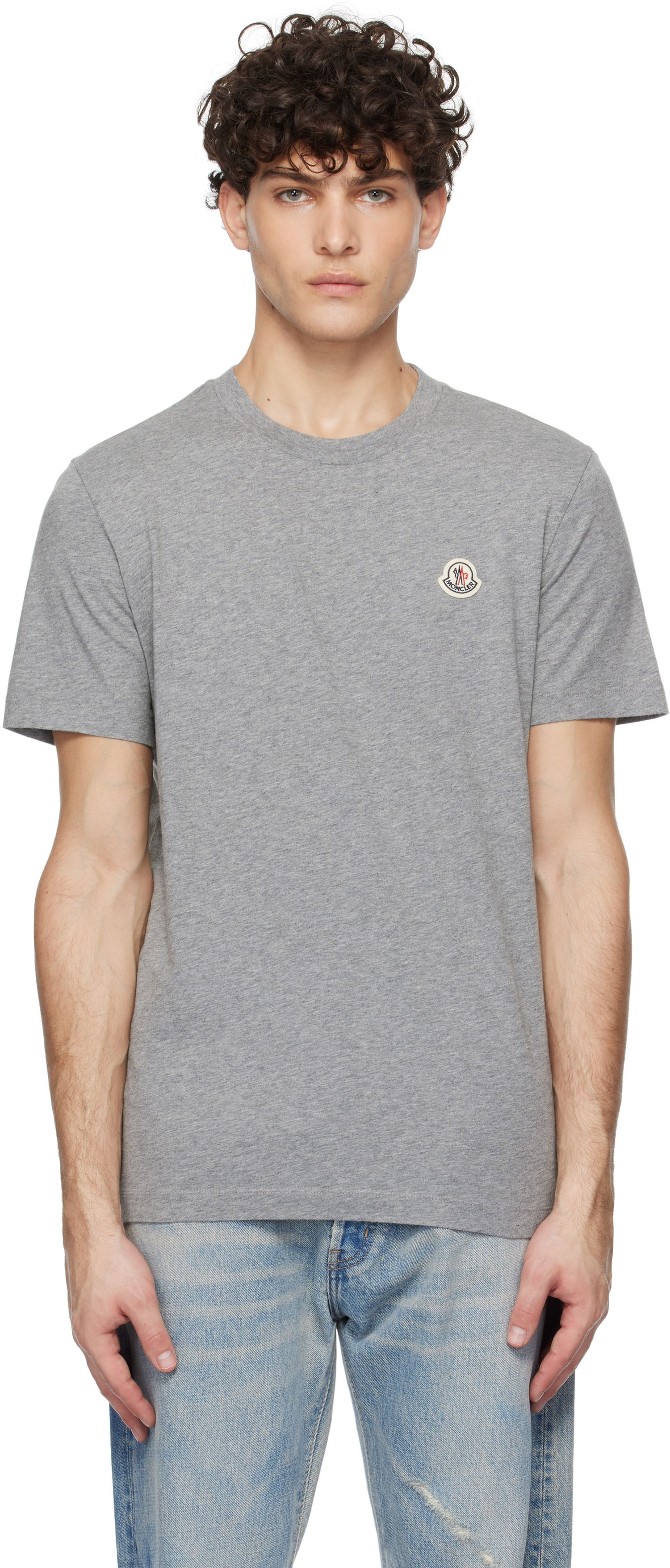 Тениска Moncler Three-Pack Logo Patch T-Shirt Сиво | K10918C00026829H8, 0