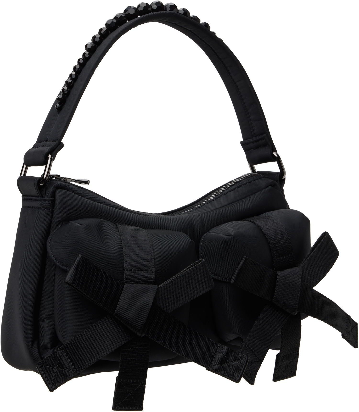 Дамска чанта Simone Rocha Simone Rocha Beaded Utility Bow Pochette Bag Черно | BAG176B 0761, 1