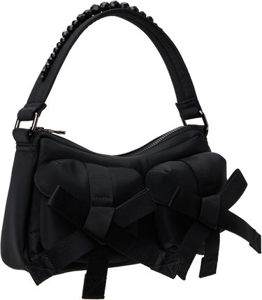 Дамска чанта Simone Rocha Simone Rocha Beaded Utility Bow Pochette Bag Черно | BAG176B 0761, 1