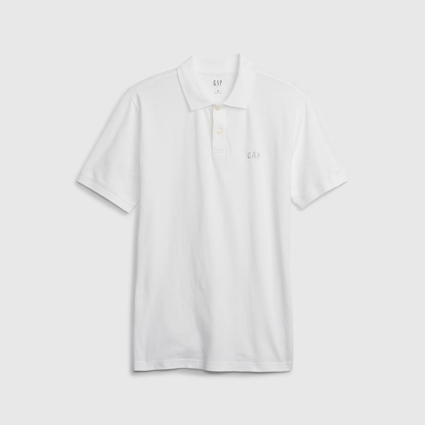 Тениска GAP Logo Pique Polo Optic White Бяло | 586306-05