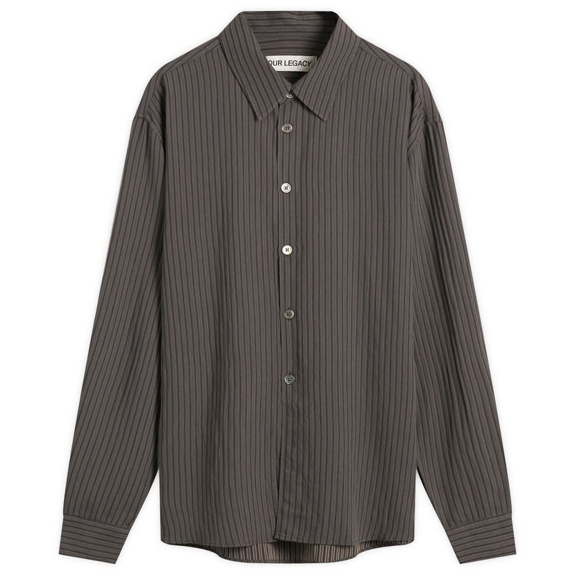 Риза OUR LEGACY Our Legacy Beyond Striped Ceremony Viscose Shirt Сиво | M4252BIS