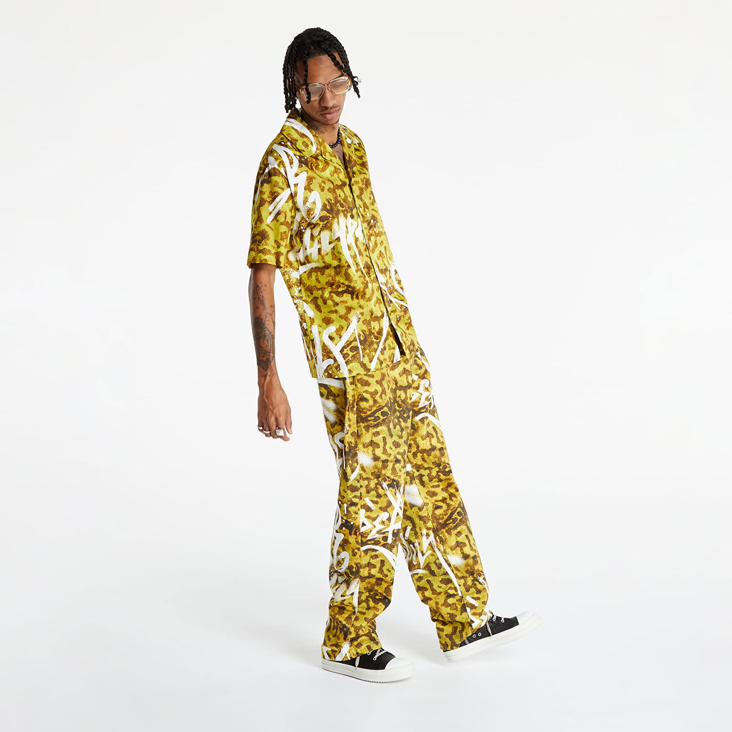 Риза DAILY PAPER Lovan Shirt Yellow Graffiti Frog Многоцветен | 2121048, 1