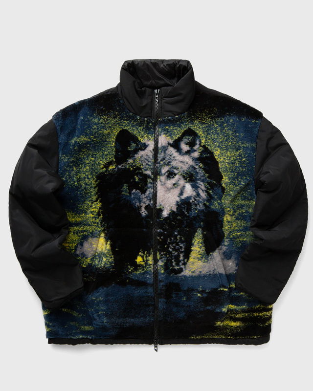 S-BERTO-TEDD Wolf Print Zip-Up Sweatshirt