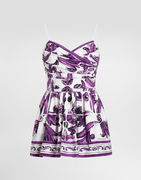 Dolce & Gabbana Majolica Print Poplin Mini Dress