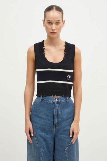 Пуловер Ambush Destroyed Rib Round Neck Vest Черно | BWHT003F24KNI0011031, 0