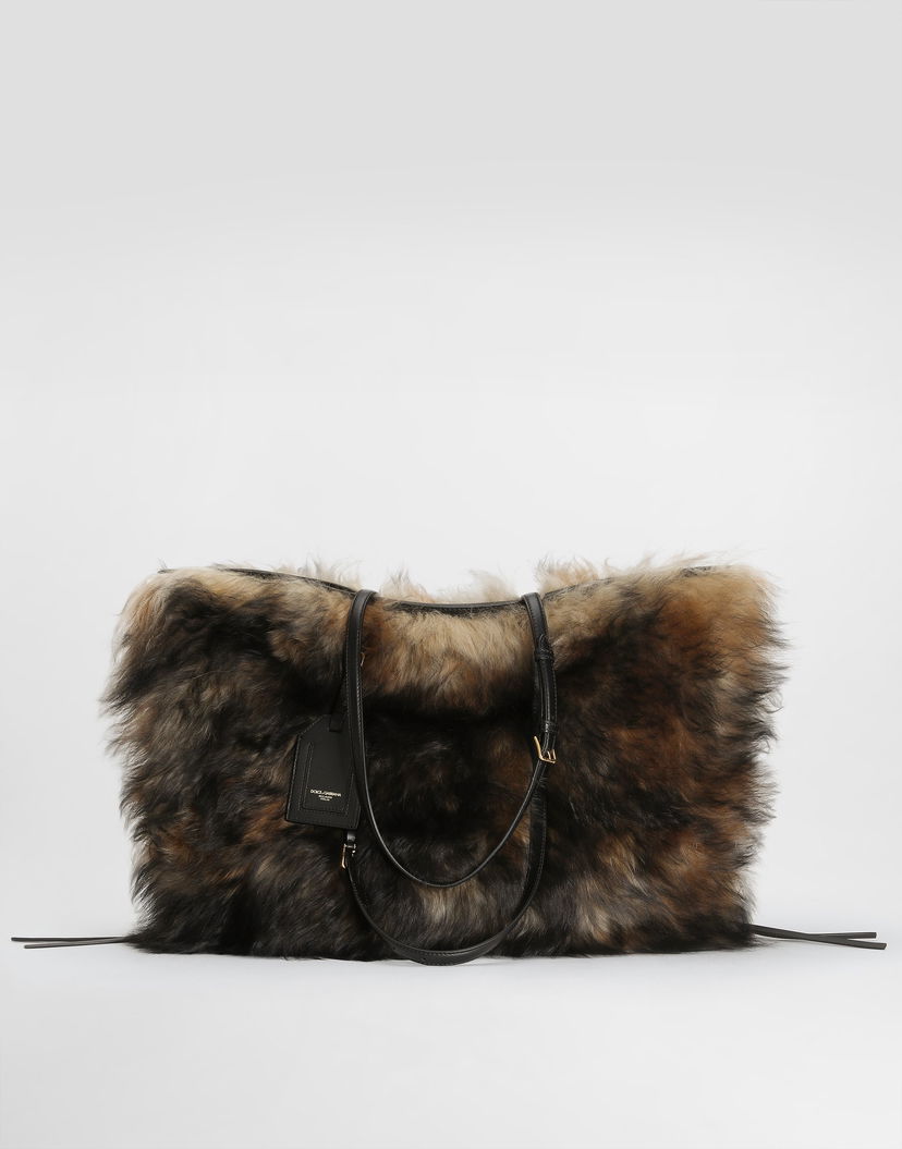 Голяма пазарска чанта Dolce & Gabbana Dolce & Gabbana Atene Fur Shopping Tote Bag Многоцветен | BB2535AW94289875